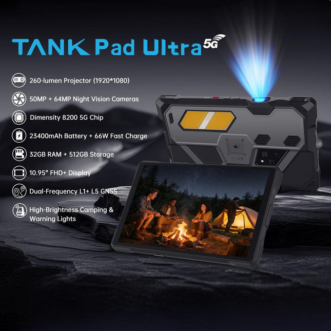 Unihertz 8849 Tablet PC Proyector 10.95" 16GB 512GB Android 15