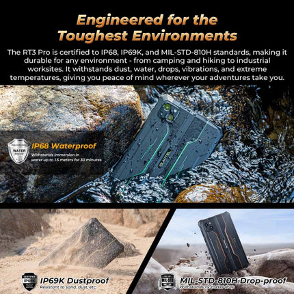 OUKITEL RT3 Pro Tableta IP68 Duradero 4GB128GB 8Pulgadas 4G