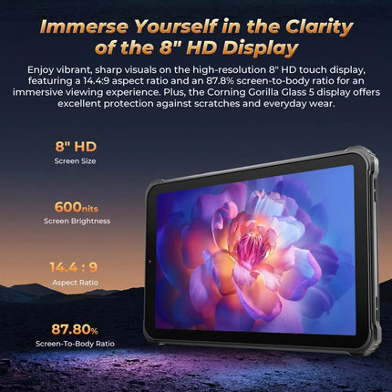 OUKITEL RT3 Pro Tablet Rugged 4G 8 Pulgadas 4GB 128GB Android 14