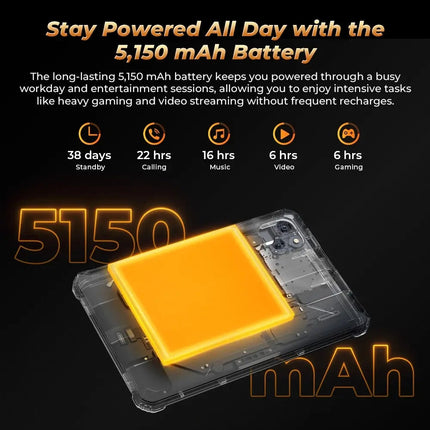 OUKITEL RT3 Pro Tablet Rugged 8 Pulgadas 4GB 128GB Android 14