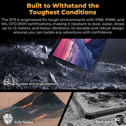 OUKITEL RT9 Tablet Rugged 10.1" 6GB 256GB Android 14 Dual SIM