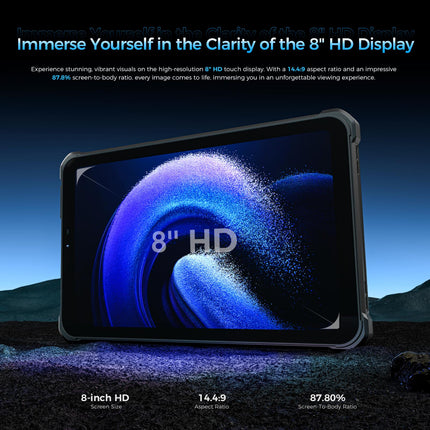 OUKITEL RT3 Plus Tablet Rugged 8.0" 4GB 128GB IP68 Android 15