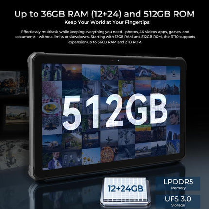 OUKITEL RT10 Tablet 12GB+512GB 11 Pulgadas 5G Resistencia IP68/IP69K