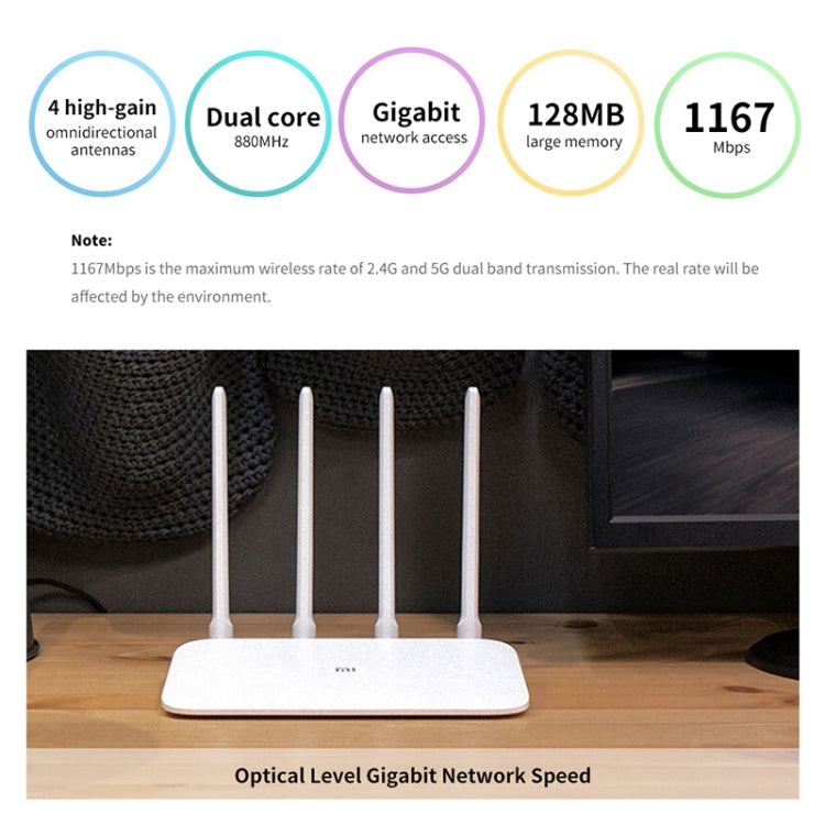 Xiaomi Router 4A AC1200 Doble Banda 1167Mbps 128MB Gigabit