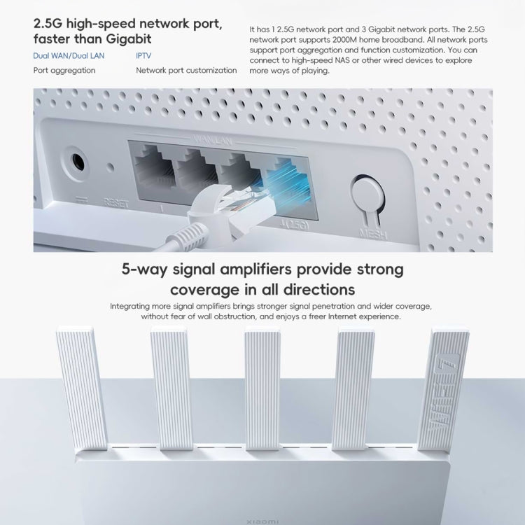 Xiaomi BE5000 Router WiFi 7 Doble Banda 2.5G 512MB RAM