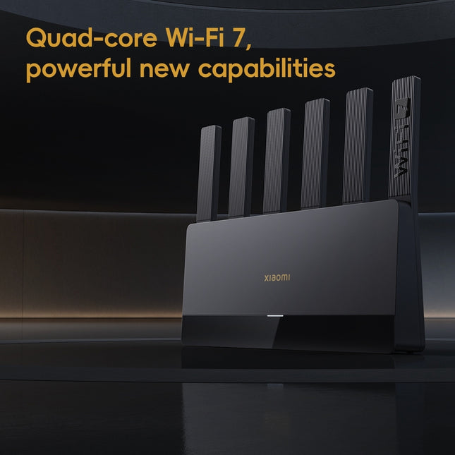 Xiaomi Router BE6500 WiFi 7 Dual Banda 2.4GHz 5GHz 4 Núcleos 2.5G Puerto US Plug Negro