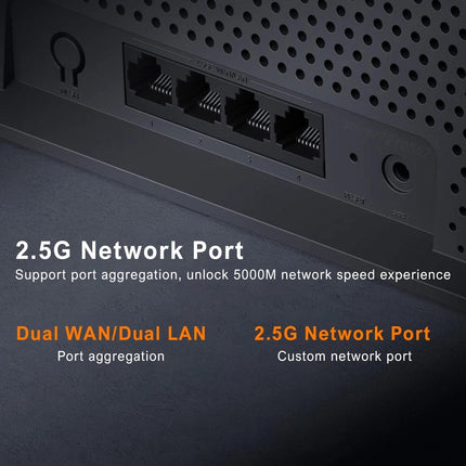 Xiaomi Router BE6500 WiFi 7 Dual Banda 2.4GHz 5GHz 4 Núcleos 2.5G Puerto US Plug Negro