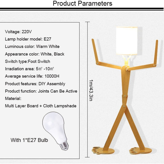 YWXLight MontajeDIY Lámpara de Pie de Madera Alta Calidad