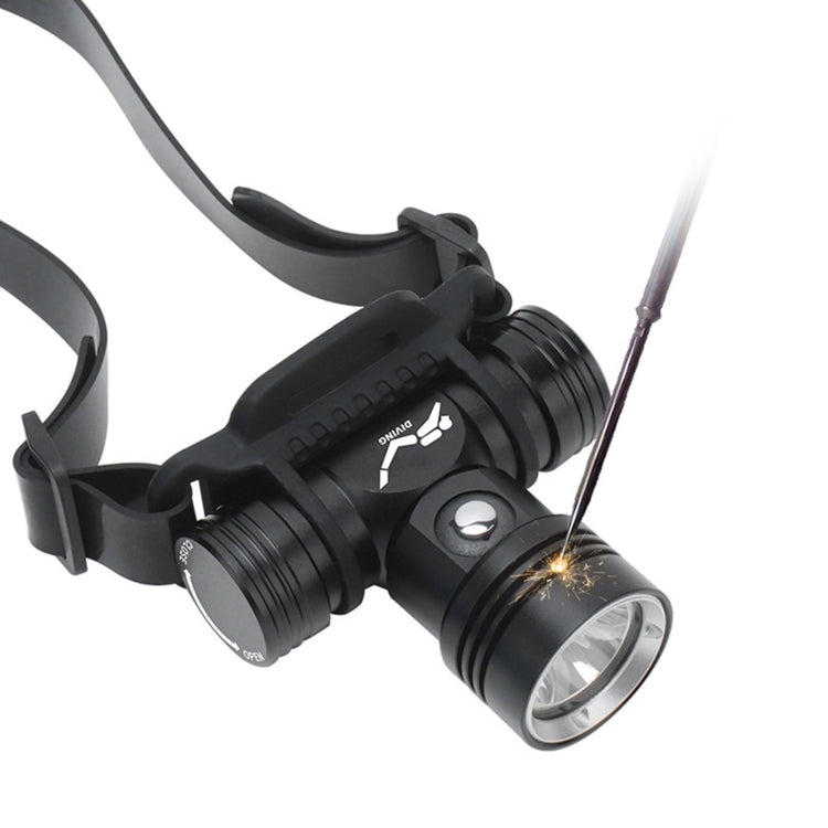 YWXLight Linterna de Buceo 60m Indicador de Batería
