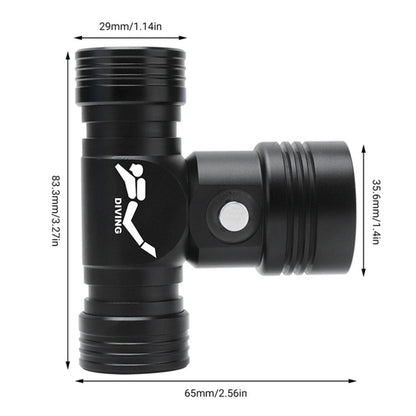YWXLight Linterna de Buceo 60m Indicador de Batería