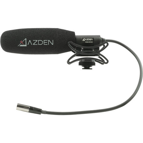Azden SGM-250MX Micrófono Shotgun Mini-XLR con Paraviento y Montura para Cámara