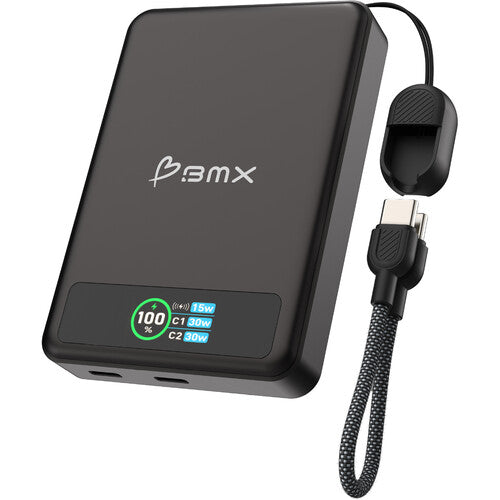 BMX SolidSafe Power Bank 10000mAh 3 Bahías Carga Magnética Negra 3 Pack