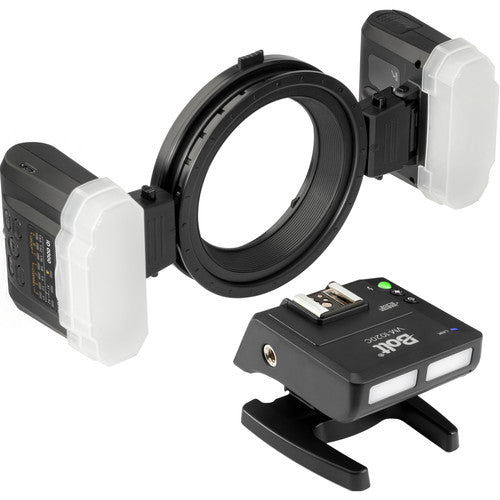 Bolt TTL Macro Ring Flash Set para Canon con 2 Transceptores GN 33' 5500K