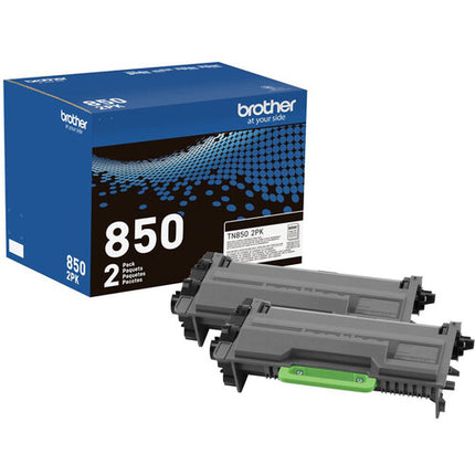Brother TN850 Cartucho de Tóner Negro Gran Rendimiento 2 x 2-Pack para Impresoras Brother DCP HL MFC
