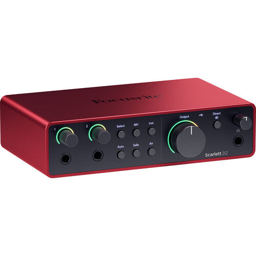 Focusrite Scarlett 2i2 USB-C Interfaz de Audio 4th Gen 24-Bit 192 kHz Kit Completo con Micrófono Rode NT1
