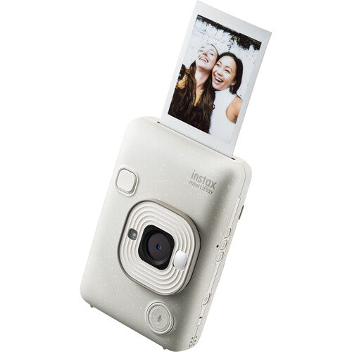 FUJIFILM instax mini LiPlay Cámara Híbrida Instantánea con Film 10 Exposiciones y Funda Protectora Misty White