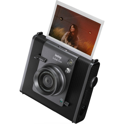 FUJIFILM instax WIDE EVO Cámara Híbrida Instantánea 16MP con Estuche Negro