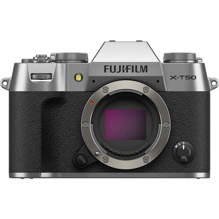 FUJIFILM X-T50 Cámara Sin Espejo 40.2MP 4K 60p Kit Básico Plata
