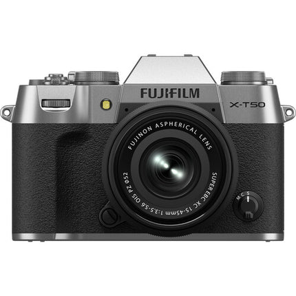 FUJIFILM X-T50 Cámara Sin Espejo 40.2MP 4K 60p 15-45mm y Kit Básico