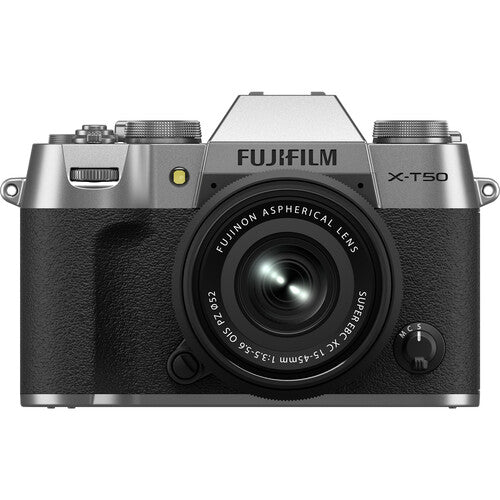 FUJIFILM X-T50 Cámara Sin Espejo 40.2MP 4K 60p 15-45mm y Kit Básico