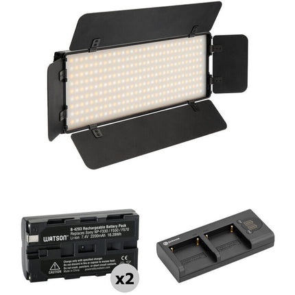 Genaray Ultra-Thin Bicolor 288 SMD LED On-Camera Light Kit Dos Baterías