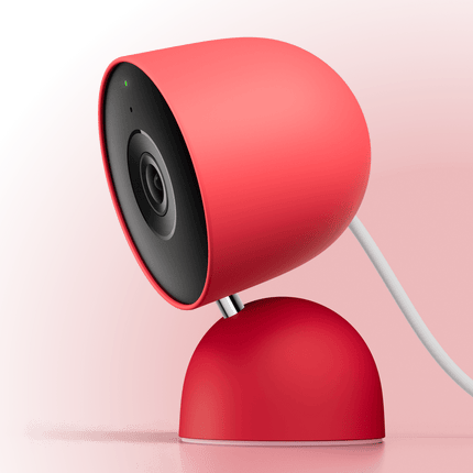 Nest Cam Indoor con cable 3ra generación color Berry cámara de seguridad interior