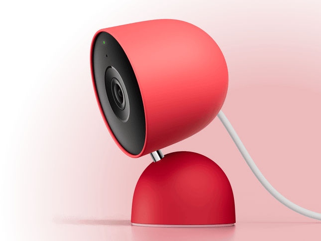 Nest Cam Indoor con cable 3ra generación color Berry cámara de seguridad interior