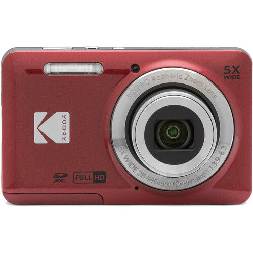 Kodak PIXPRO FZ55 Cámara Digital 16MP Zoom 5x Kit Deluxe Rojo