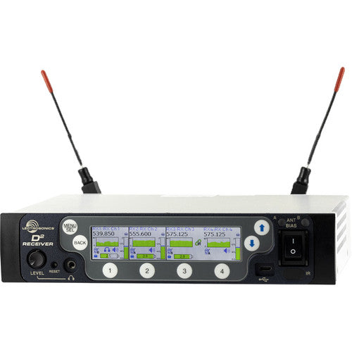 Lectrosonics DSQD Receptor Inalámbrico 4 Canales Dante 138 MHz Kit Completo