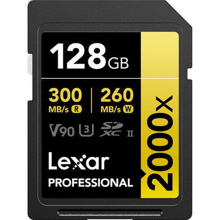 Lexar 128GB Profesional 2000x UHS-II Tarjeta de Memoria SDXC 3-Pack