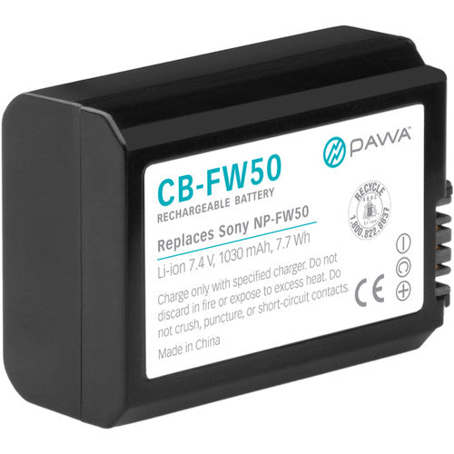 Pawa NP-FW50 Batería de Litio 7.2V 1030mAh Kit con Cargador Compacto AC/DC