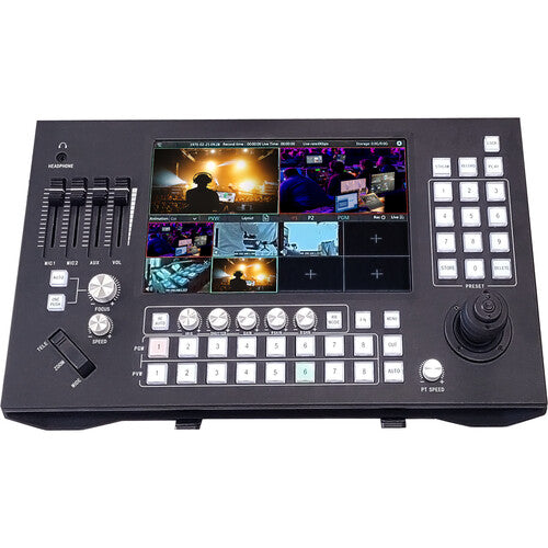 PTZCam Switch N8 con Switcher NDI 8 Canales y 3 Cámaras PTZ UV510A 20x Zoom 1080p60