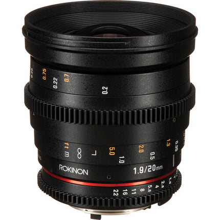 Rokinon Pack de Lentes Cine 20 35 50 85mm T1.5 T1.9 para Nikon F