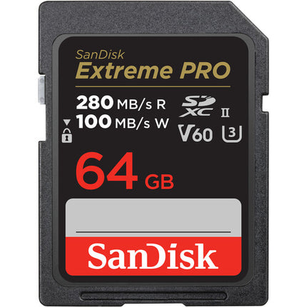 SanDisk Extreme PRO UHS-II SDXC Tarjeta de Memoria 64GB 280MBs 5 Pack