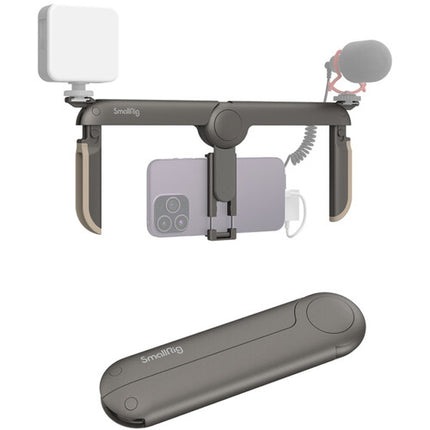 SmallRig Mobile Video Cage Kit para iPhone 15 Pro con asas duales y montaje en frío múltiple