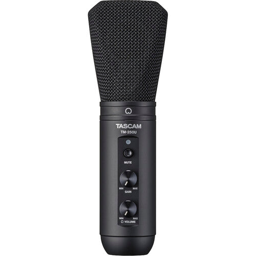 TASCAM TM-250U Micrófono Condensador USB-C Supercardioide Kit con Auriculares 16-Bit 48 kHz