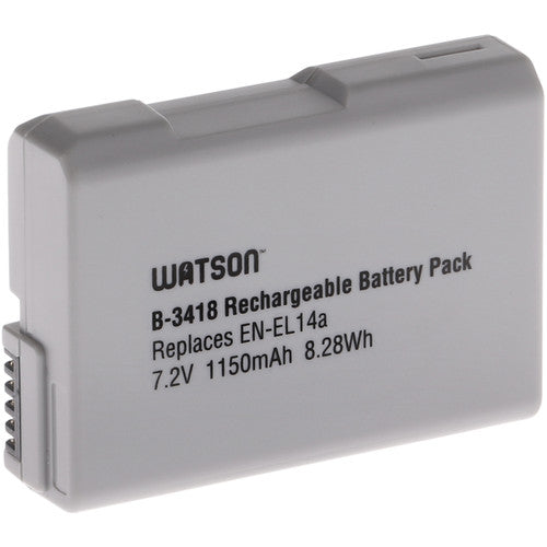 Watson Batería de Litio EN-EL14A 1150mAh 2-Pack con Cargador Mini Duo USB-C