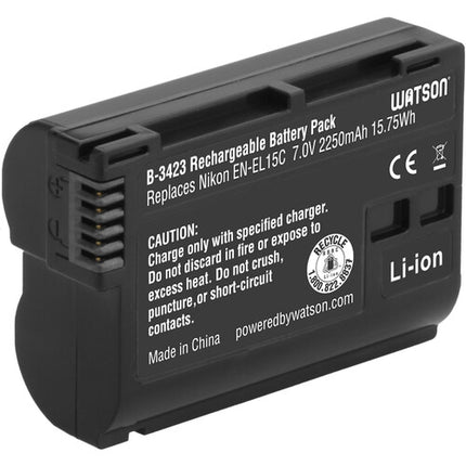 Watson Duo Cargador LCD con Dos Baterías EN-EL15c 2250mAh 7V