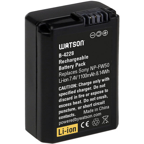Watson NP-FW50 Batería de Litio 7.4V 1100mAh y Cargador AC/DC Compacto