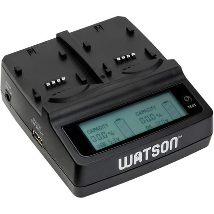 Watson Duo LCD Kit de Cargador con 2 Placas Adaptadoras para Baterías LP-E12 100-240VAC Tiempo de Carga 2-6h