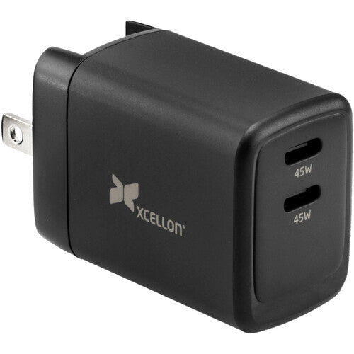 Xcellon PDG-245 Cargador USB-C 45W GaN 2 Puertos con Cable 6.6 pies