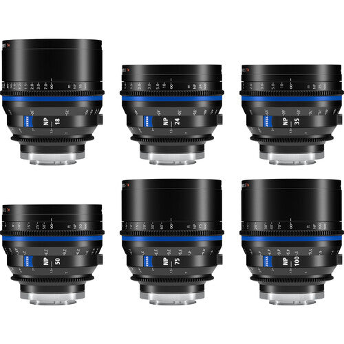 ZEISS Nano Prime 6-Lens Set Lentes Sony E Full-Frame 12-Blade Iris Óptica